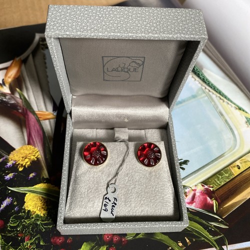 Lalique crystal fleur red - crystal,
