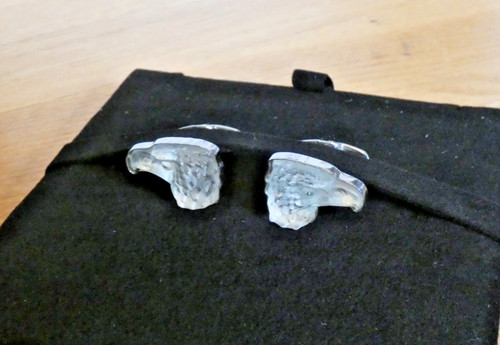 Lalique eagle head cufflinks - head,