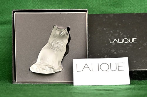Lalique cat heggie sculpture - heggie,